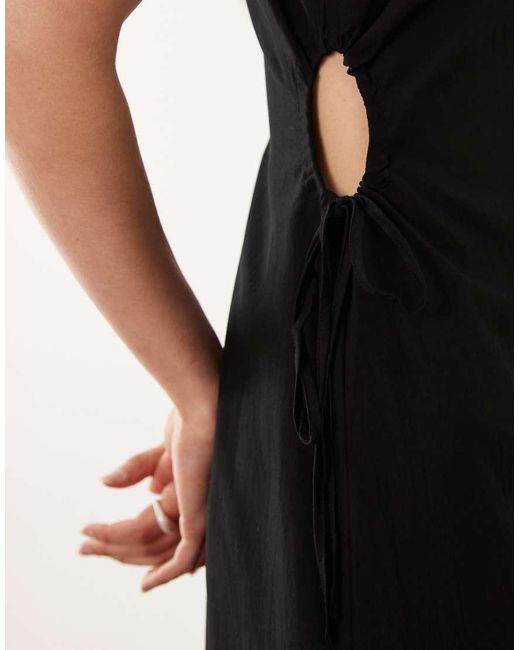Mango White Sleeveless Cut Out Waist Maxi Dress