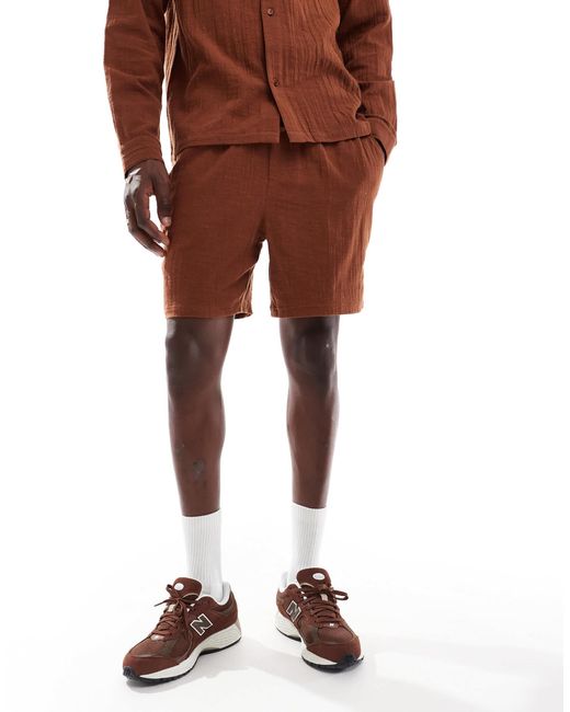 Short d'ensemble décontracté en gaze Another Influence pour homme en coloris Brown
