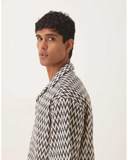 ASOS Recht Oversized Gehaakt Overhemd Met Reverskraag in het Gray voor heren
