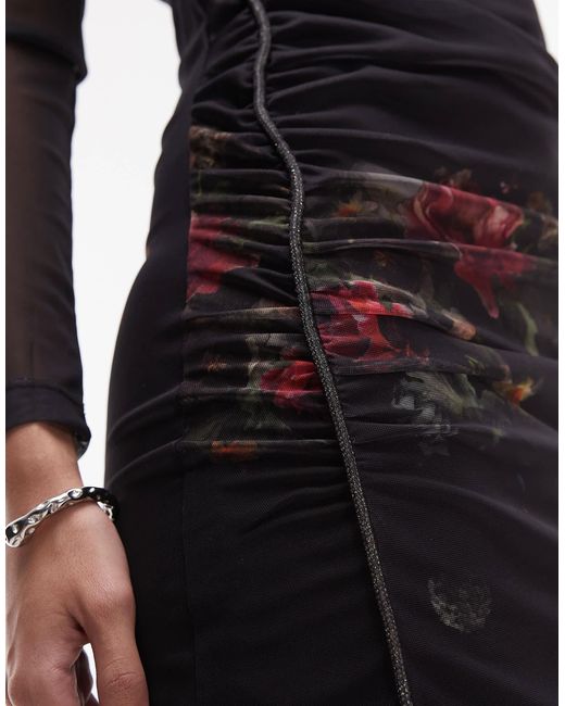 AllSaints Natural – nora – midikleid aus glitzer-netzstoff