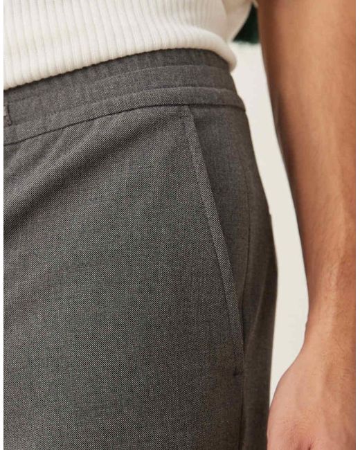 SELECTED Natural Robert Straight Fit Trouser With Elastic Waistband for men