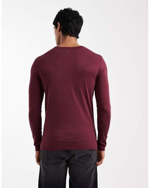 ASOS Red Premium Supima® Cotton Long Sleeve Muscle Fit T-shirt for men