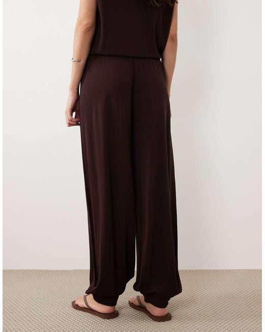 Mango Brown Manis Wide Leg Cuffed Trouser