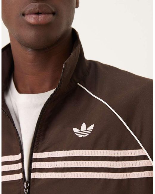Adidas Originals Brown Chest Stripe Track Top