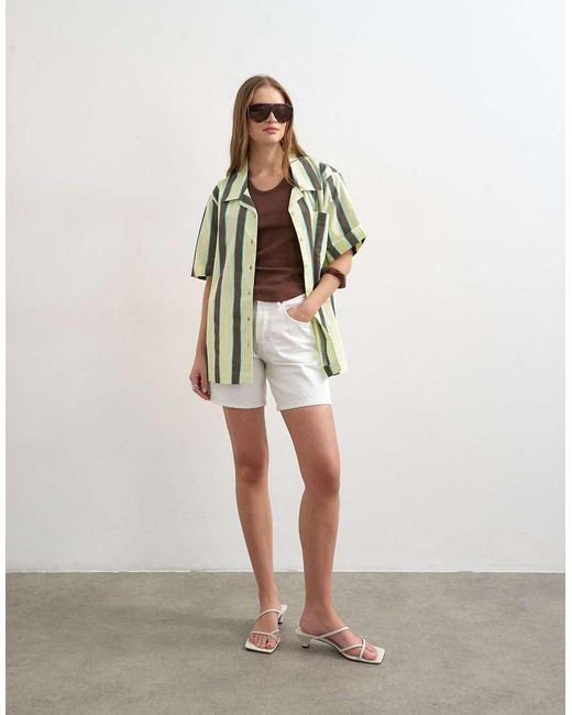 TOPSHOP White Linen Resort Shirt