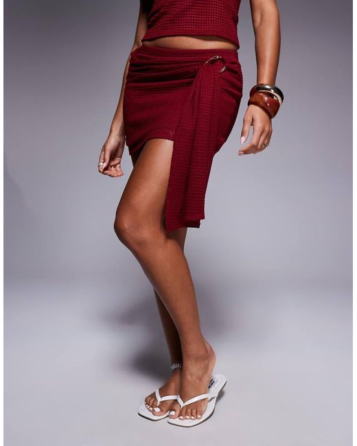 Minifalda Color Baya De Tejido Texturizado De (Parte De Un Conjunto)-Morado ASOS de color Red