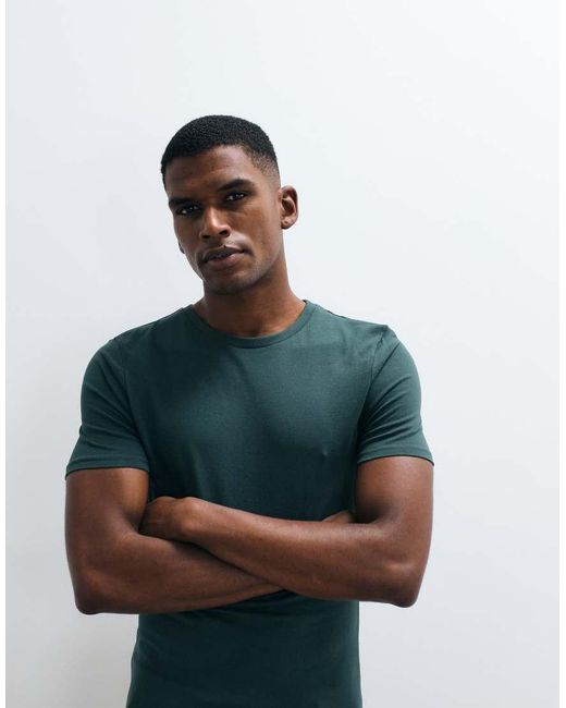 ASOS Green Essentials Muscle Fit T-shirt for men