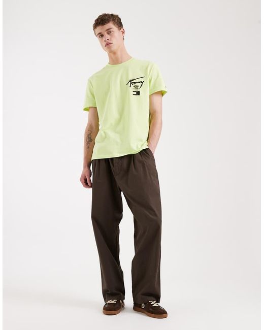 Tommy Hilfiger Green Signature City Sign Logo Signature T-shirt for men