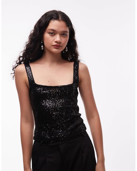 ASOS Black – pailletten-oberteil