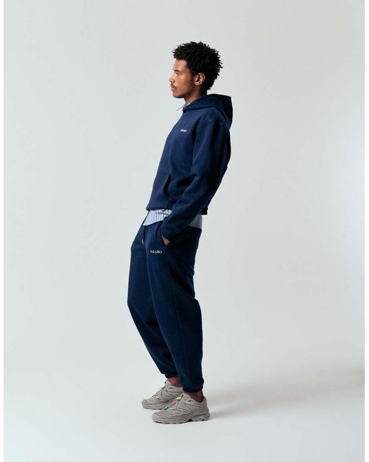 ASOS Blue Relaxed Printed Hoodie for men