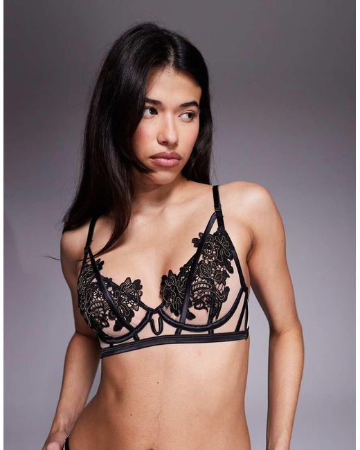 Ann Summers Black Enticement Non Padded Plunge Bra