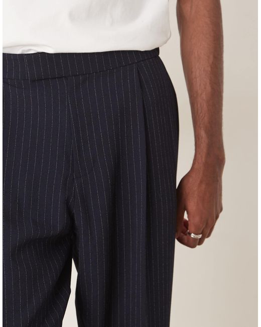 ASOS Blue Oversized Tapered Suit Trousers for men