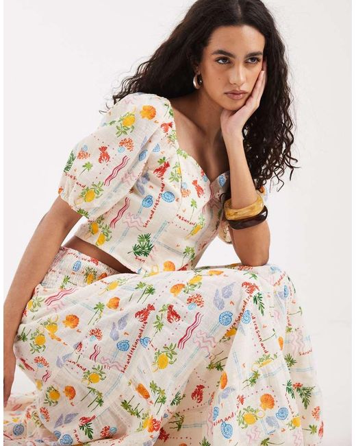 Vero Moda White Short Sleeve Smock Top Co-ord
