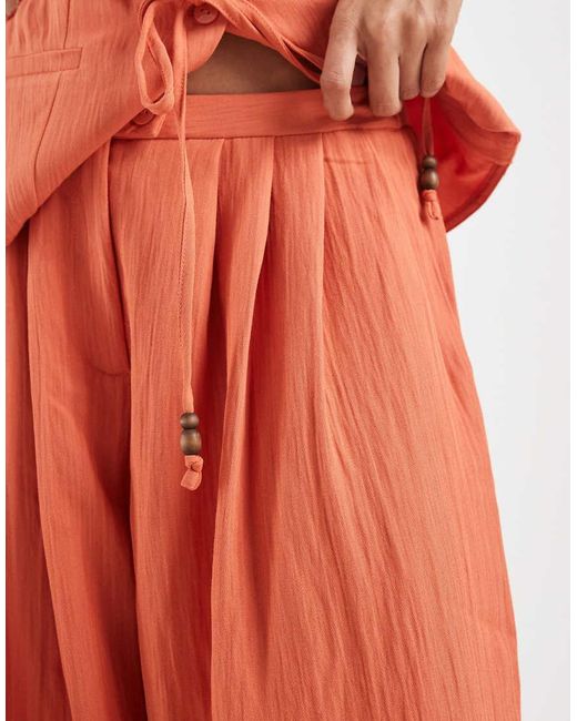 Vero Moda Orange Tailored Pleated Wide Leg Trouser Co-ord
