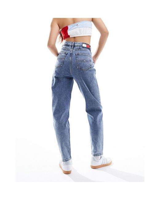 Tommy Hilfiger Blue Ultra High Tapered Mom Jeans