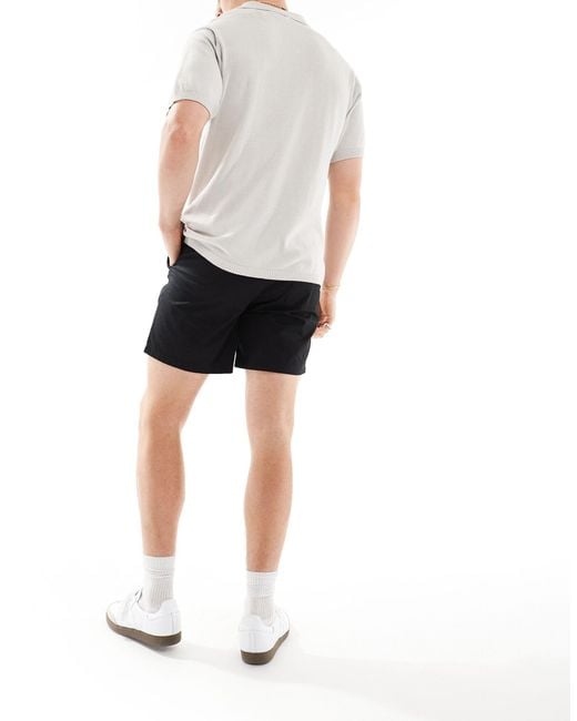 Jack & Jones Black Chino Shorts With Drawstring Waist Shorts for men