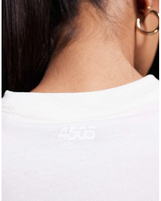 4505 White Icon Heavyweight Cotton Cropped T-shirt With Quick Dry Finish