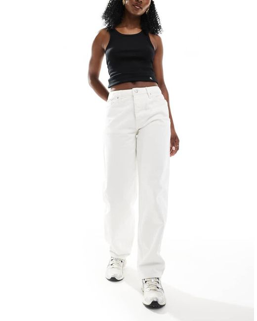 Calvin Klein White 90s Loose Jeans