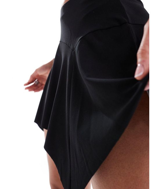 Pull&Bear Black Dipped Hem Mini Skirt