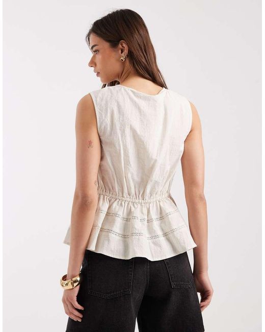ONLY White Tie Detail Top