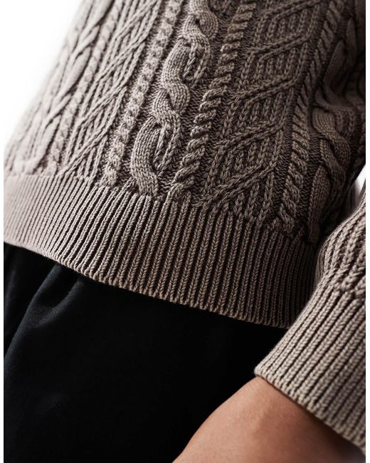 Pull décontracté en maille torsadée ASOS pour homme en coloris Brown