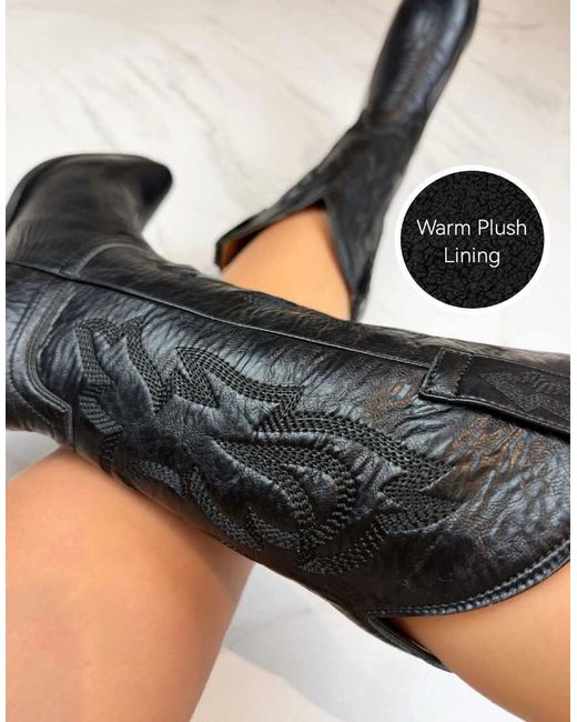 GIA STUDIOS Black Cowboy Western Boots