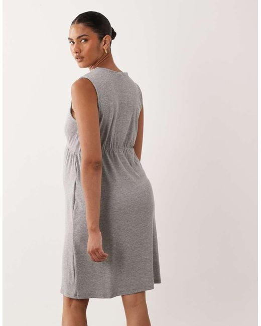 Mama.licious Gray Mamalicious Maternity Wrap Front Nightdress
