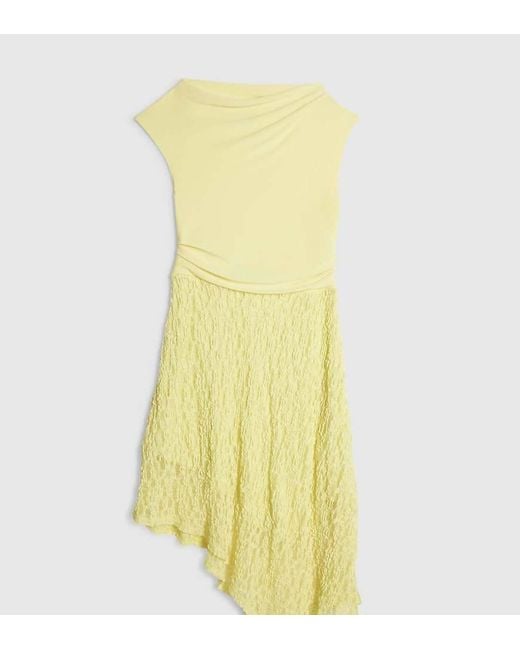 River Island Yellow Lace Hybrid Drape Dress