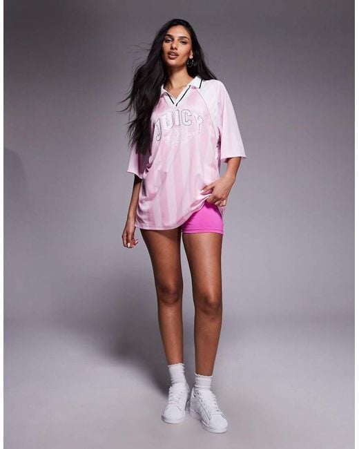 Juicy Couture Purple Football Logo Polo T-Shirt
