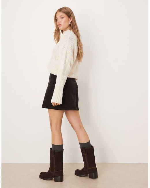 Jdy Natural Cord Button Through Mini Skirt
