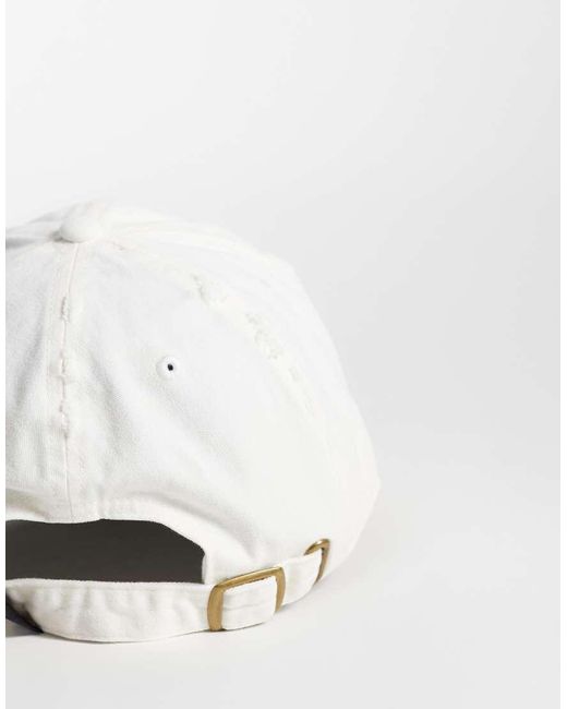 Von Dutch White Loves Distressed Denim Dad Cap