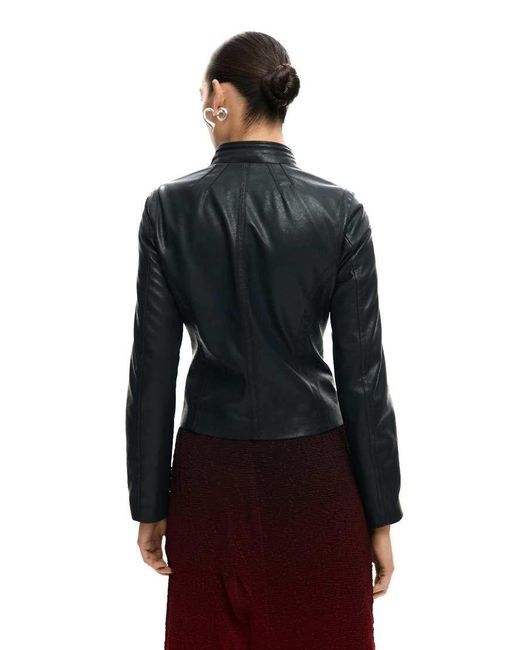 Desigual Black Mao Collar Jacket