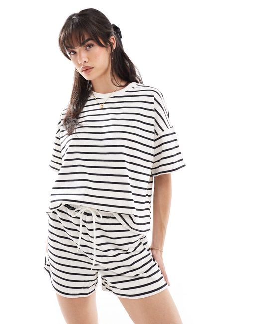 Pieces White Sweat T-shirt Co-ord