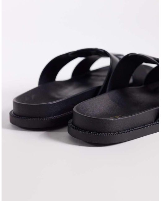SEQWL Black Kidman Gladiator Style Sandals for men