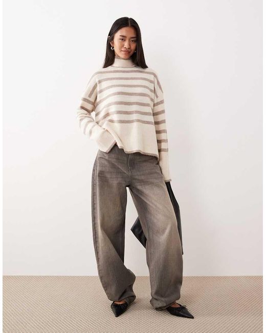 Vila Red High Neck Stripe Jumper