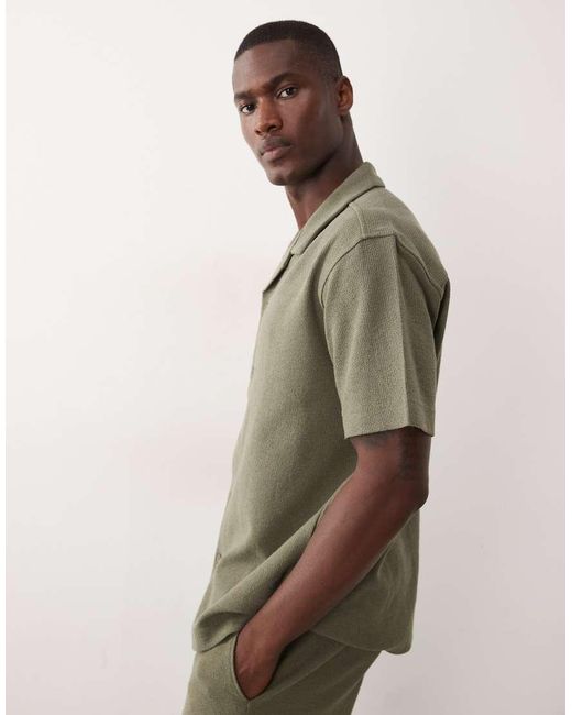 Only & Sons Green Relaxed Fit Shirt With Resort Collar for men