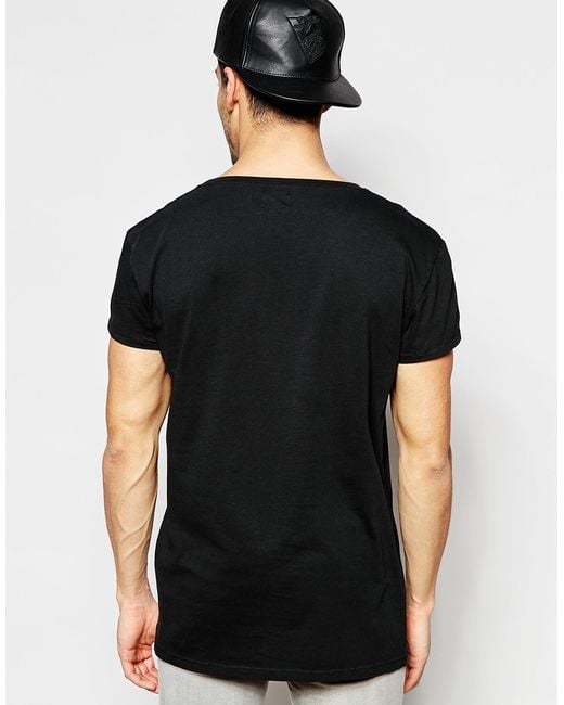 SELECTED Oversized Scoop Neck T-shirt in Black for Men | Lyst UK