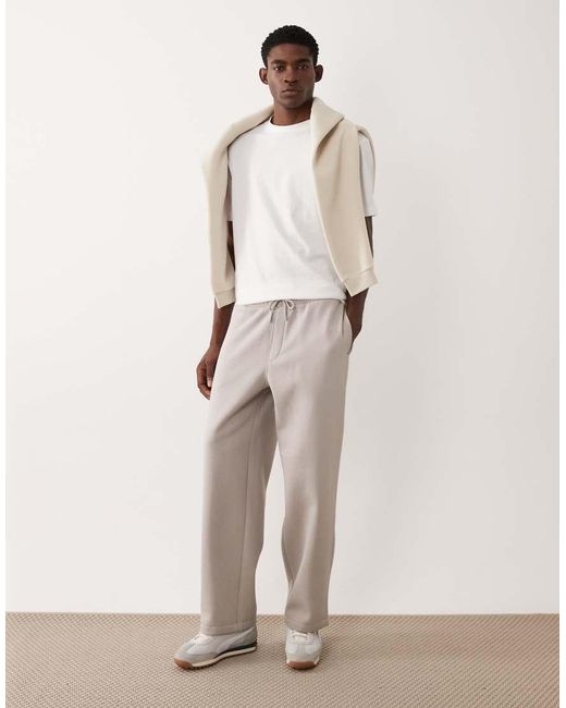 ASOS Natural Essentials Wide Leg Trackies for men