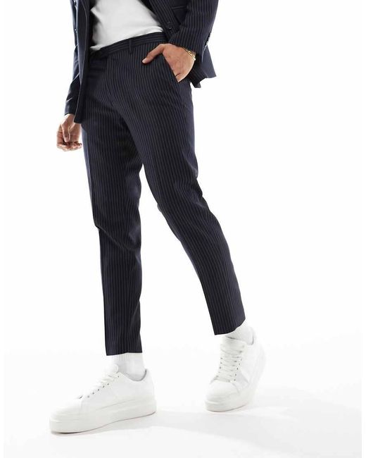 Gianni Feraud Blue Slim Suit Trousers for men