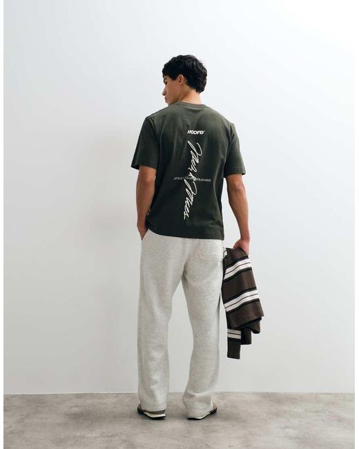Jack & Jones Green Athletic Club Script Backprint T-shirt for men