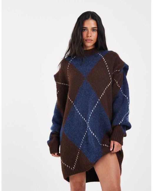 Muse Assembly Blue Knitted Lucie Mini Dress