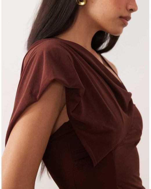 ASOS Brown Stretch Chiffon Scarf Top