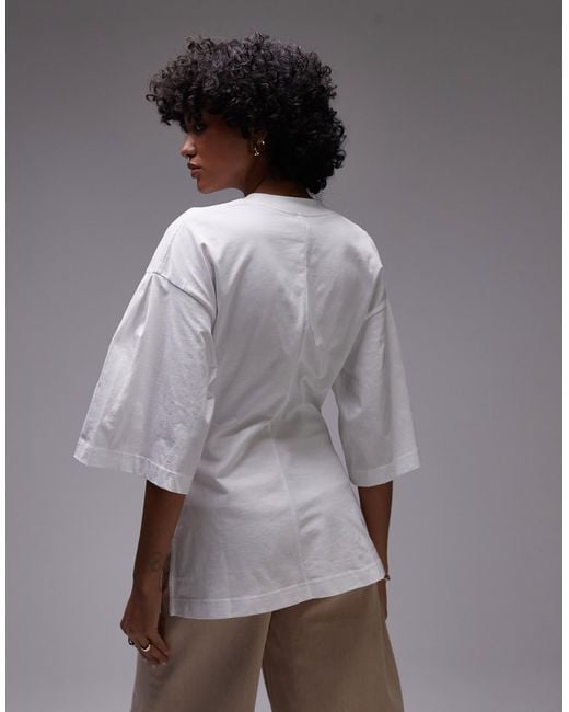 Top oversize en jersey avec fermoir asymétrique en métal doré sur l'avant & Other Stories en coloris Gray