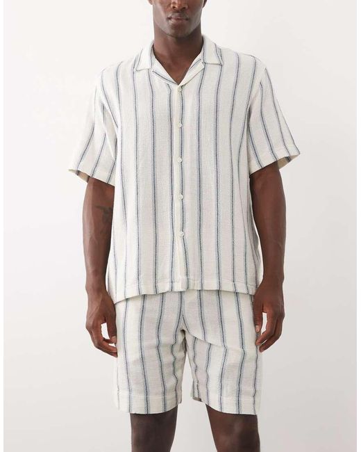 SELECTED Natural 100% Cotton Co-ord Textured Short for men