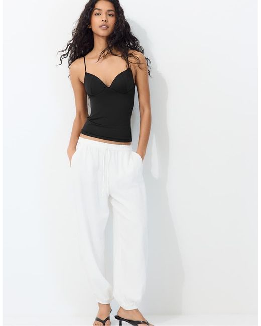 Stradivarius Black Corsetry-Inspired Top