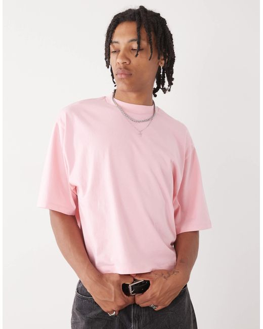 Collusion Pink Boxy T-shirt for men
