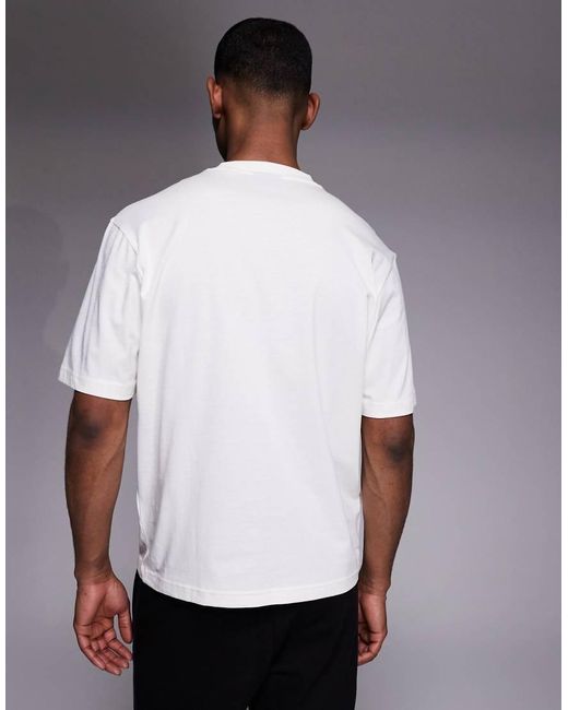 HUGO White Chest Label Logo T-Shirt for men
