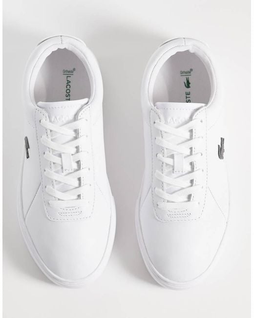 Lacoste White Court Thick Sole Logo Trainers
