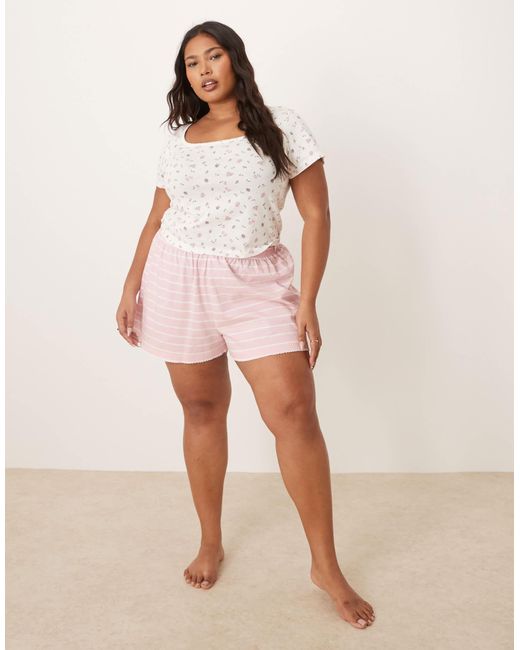 ASOS Pink Asos design curve – mix and match – schwingende shorts