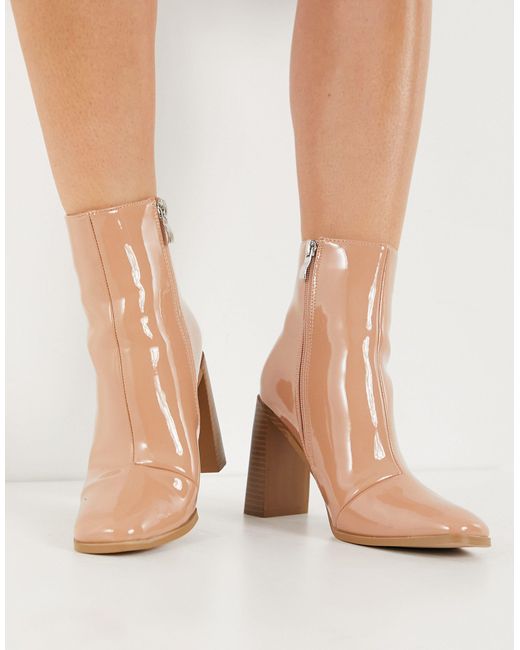 Glamorous – beige ankle-boots mit blockabsatz | Lyst AT